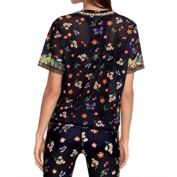 NEW JOHNNY WAS nani mesh oversize crop tee in multi - Picture 2 of 3